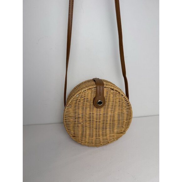 Zara Basics Round Raffia Crossbody Bag - Picture 3 of 10